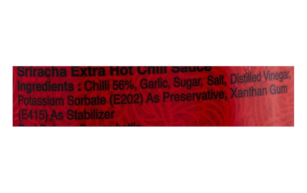 Real Thai Sriracha Extra Hot Chilli Sauce   Bottle  430 millilitre